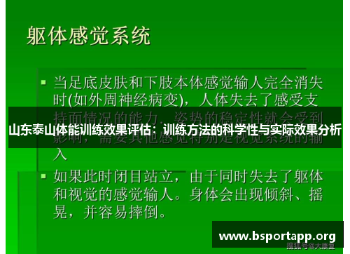 山东泰山体能训练效果评估：训练方法的科学性与实际效果分析